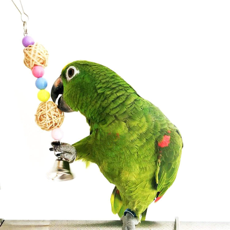 Mrli Pet Bird Swing Toys,Parrot Cage Toys Set Colorful Wood Bells and Wooden Hammock Perch for Budgie Lovebirds Conures Small Parakeet Animals & Pet Supplies > Pet Supplies > Bird Supplies Mrli Pet   