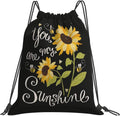 Hitamus Sunflower You Are My Sunshine Drawstring Backpack for Men & Women Waterproof String Bag Nylon Gym Sport Traveling Sackpack Cinch One Size Home & Garden > Household Supplies > Storage & Organization Hitamus Sunflower You Are My Sunshine  