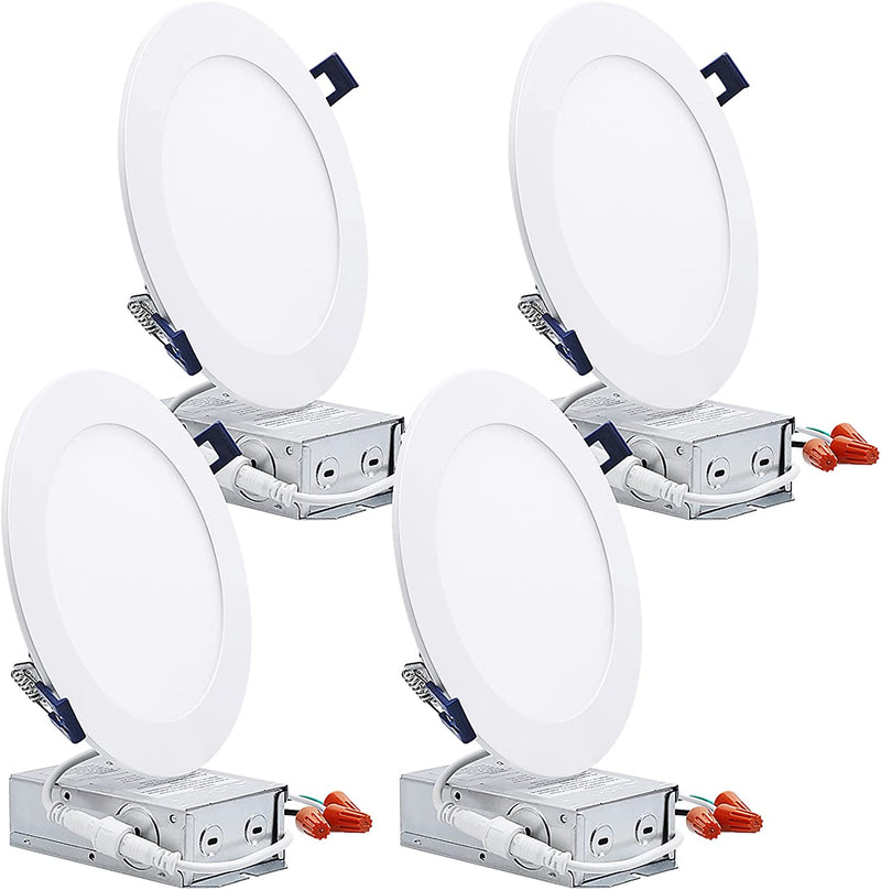TORCHSTAR Essential Series 6 Inch Ultra-Thin LED Recessed Lighting with J-Box, 13.5W Dimmable Slim Panel Downlight 1000Lm, ETL & Energy Star Listed, 4000K Cool White, Pack of 4 Home & Garden > Lighting > Flood & Spot Lights TORCHSTAR Soft White (2700k) 6 Inch 