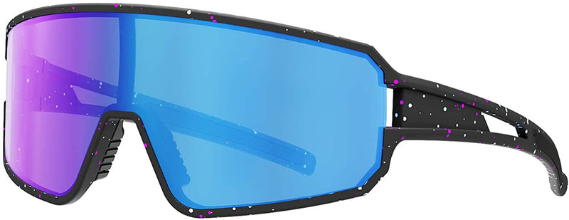 SPOSUNE Polarized Cycling Glasses for Men Women , UV400 Bike Sunglasses - Sport Eyewear for Bicycle Baseball Running MTB Sporting Goods > Outdoor Recreation > Cycling > Cycling Apparel & Accessories sposune Bc&blue Lens  