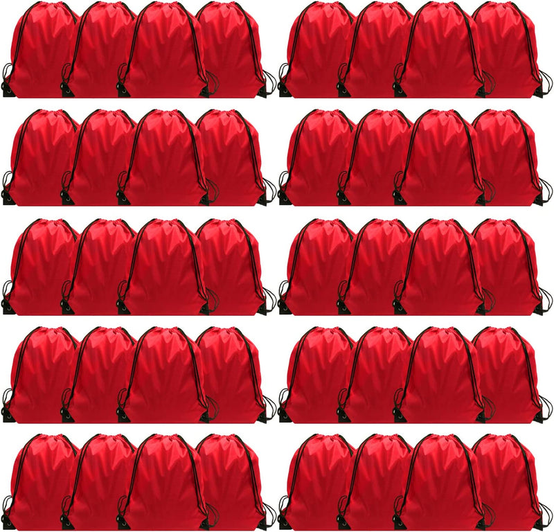 Drawstring Backpack Bulk, 100 Pcs Draw String Bags Cinch Bag Drawstring Gym Bag Sackpack Drawstring Bags for Kids Women Men, Blue Home & Garden > Household Supplies > Storage & Organization GoodtoU Red 40 