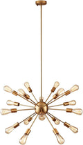 Mirrea Vintage Metal Large Dimmable Sputnik Chandelier with 18 Lights (Brushed Brass) Home & Garden > Lighting > Lighting Fixtures > Chandeliers mirrea home Brushed Brass  