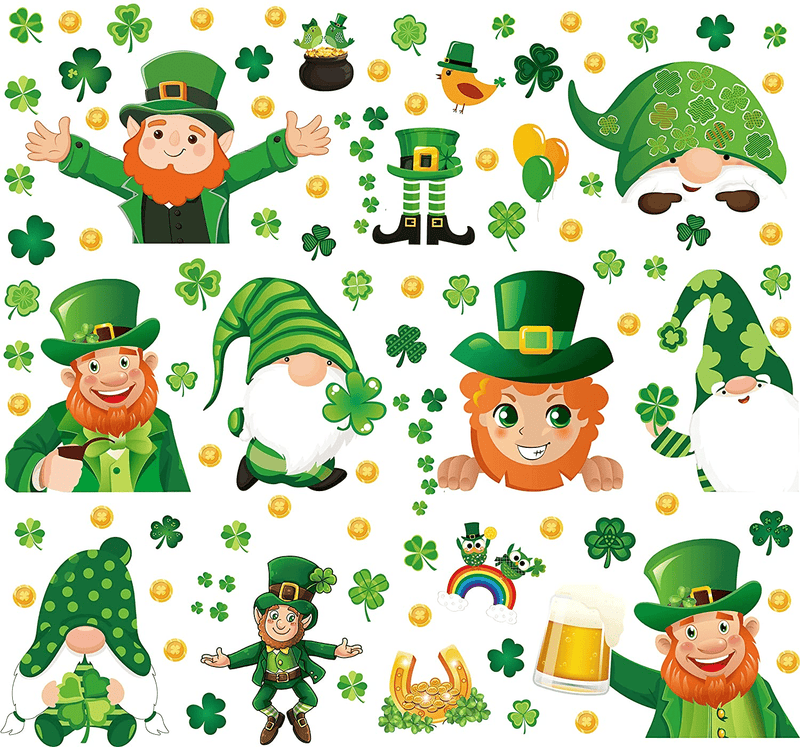 270PCS St. Patrick'S Day Window Clings Decorations - Saint Patty Shamrock Gnome Leprechaun Coin Decals Party Ornaments Arts & Entertainment > Party & Celebration > Party Supplies jollylife   