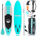 Serenelife Inflatable Stand up Paddle Board (6 Inches Thick) with Premium SUP Accessories & Carry Bag | Wide Stance, Bottom Fin for Paddling, Surf Control, Non-Slip Deck | Youth & Adult Standing Boat Sporting Goods > Outdoor Recreation > Fishing > Fishing Rods SenerelifeHome Aqua Paddle Board 