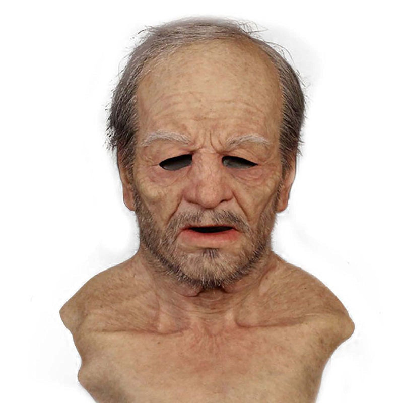 Novelty Halloween Costume Party Latex Head Mask Realistic Human Face (Old Man) Apparel & Accessories > Costumes & Accessories > Masks Yinrunx C  