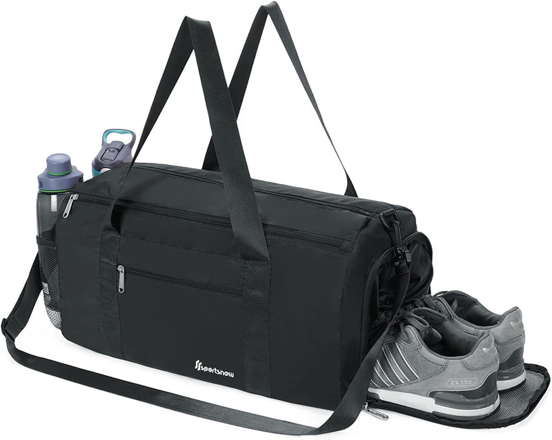 Sports Gym Bag with Shoes Compartment & Wet Pocket Lightweight Yoga Bag for Men and Women, Black Sporting Goods > Outdoor Recreation > Winter Sports & Activities sportsnew Black  