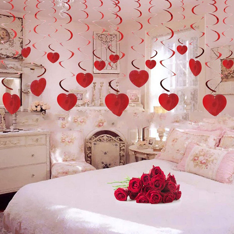 Pmedae Valentine'S Day Decoration Love Heart Hanging String Wall Decoration Love Heart Home & Garden > Decor > Seasonal & Holiday Decorations Pomedae   
