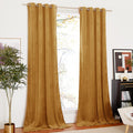NICETOWN Blue Velvet Curtains 84 Inches, Media Movie Theater Room Decor, Sound Reducing Heavy Matt Grommet Top Solid Room Darkening Drapes for Bedroom (Set of 2, W52Xl84 Inches) Home & Garden > Decor > Window Treatments > Curtains & Drapes NICETOWN Gold Brown W52" x L84" 