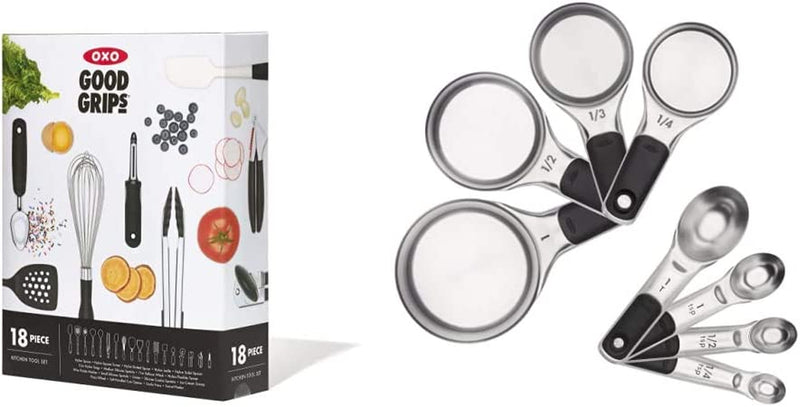OXO Good Grips 15-Piece Everyday Kitchen Utensil Set Home & Garden > Kitchen & Dining > Kitchen Tools & Utensils OXO Set + Measuring Cups and Spoons Set 18-Piece 