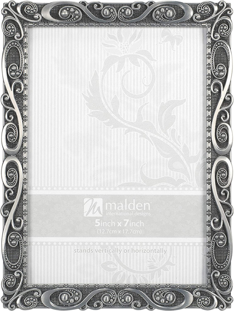 Malden International Designs 5371-57 Morgan Pewter Metal Picture Frame, 5X7, Silver Home & Garden > Decor > Picture Frames Malden International Designs 5x7  