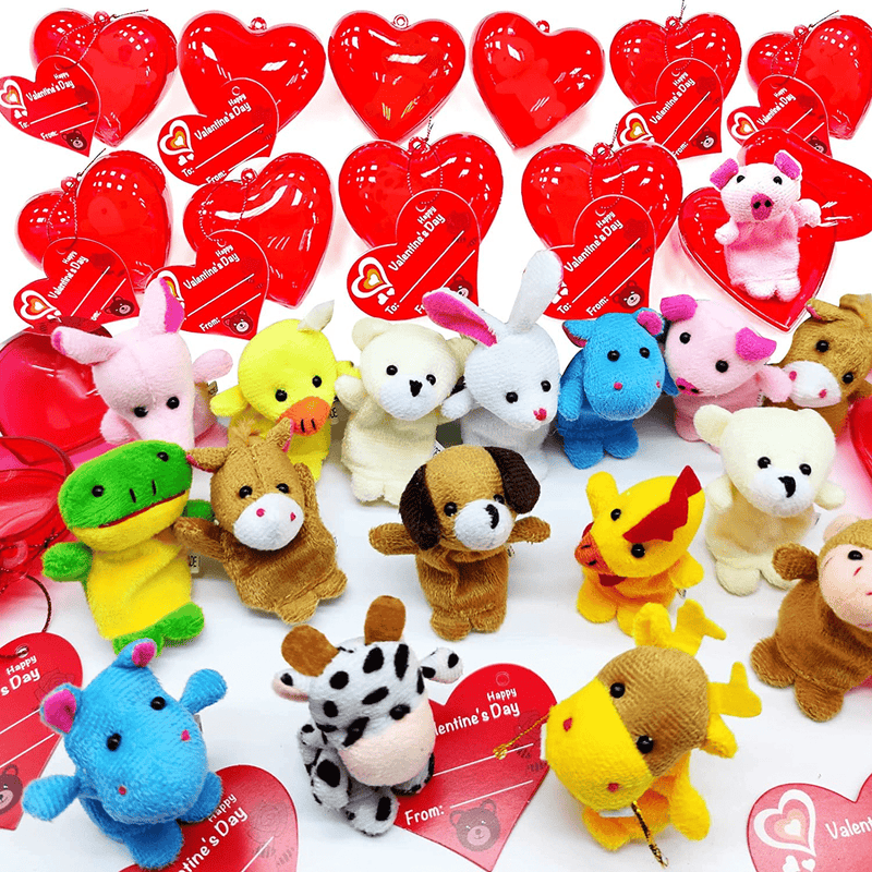 28 Pack Plush Animal Stuffed Toys Filled Valentines Heart 14 Style Animal Toys Finger Puppet Decoration Valentines Cards for Kids Boys Girls Valentines Day Classroom Gifts Exchange Prizes Party Favors Home & Garden > Decor > Seasonal & Holiday Decorations AMENON   