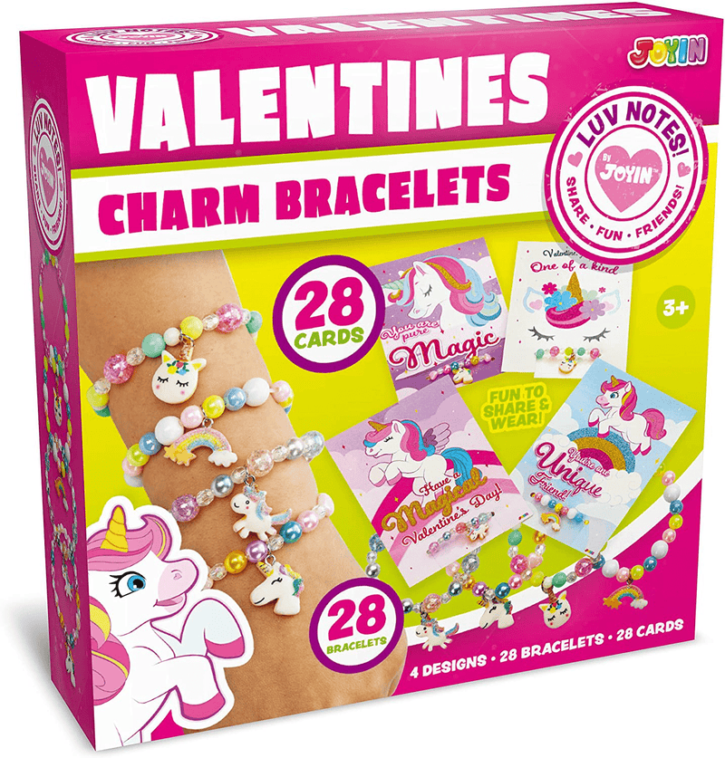 28 Packs Unicorn Valentines Day Gifts Cards for Kids with Bracelets, Valentine'S Greeting Cards for Classroom Exchange Cards and Valentine'S Party Favor Home & Garden > Decor > Seasonal & Holiday Decorations JOYIN   