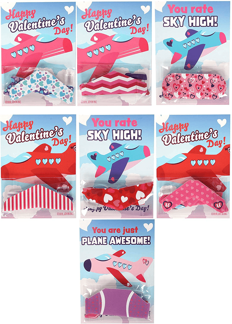 28 Valentines Day Foam Airplanes Greeting Cards with Valentine’S Punchline for Kids School Classroom Exchange Prizes Gift Supplies, Planes Party Favor.