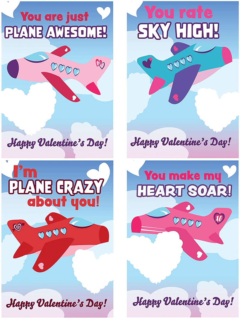 28 Valentines Day Foam Airplanes Greeting Cards with Valentine’S Punchline for Kids School Classroom Exchange Prizes Gift Supplies, Planes Party Favor. Home & Garden > Decor > Seasonal & Holiday Decorations JOYIN   