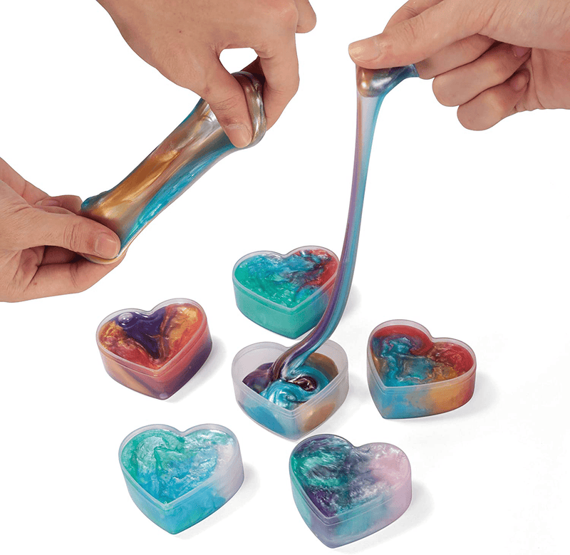 28 Valentines Day Galaxy Slime Hearts for Kids Valentine Classroom Exchange, Valentine Party Favors, Gift Exchange, Game Prizes Home & Garden > Decor > Seasonal & Holiday Decorations JOYIN   