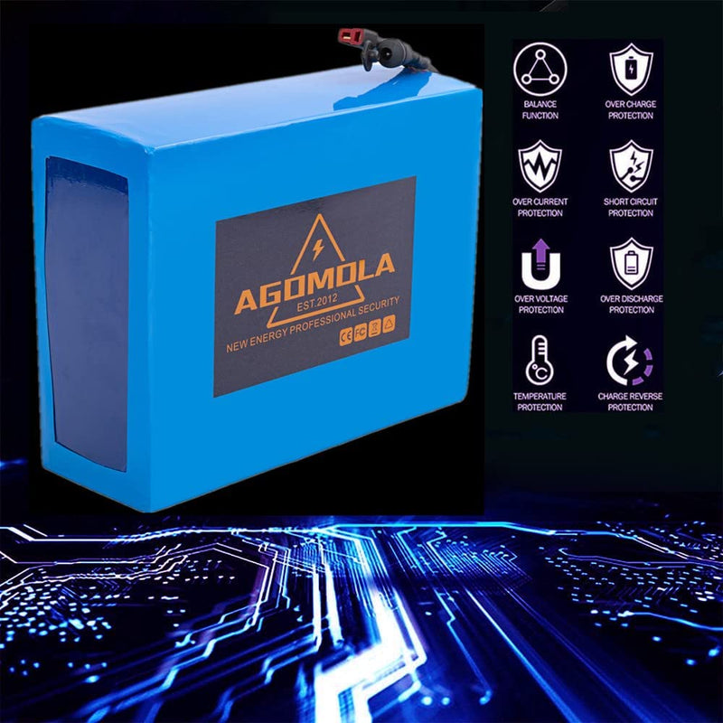 Agomola 48V Ebike Battery 20Ah Lithium Battery for 100W to 1000W 1200W Electric Bicycle Bikes Scooter Motor with Charger BMS XT60 Sporting Goods > Outdoor Recreation > Cycling > Bicycles agomola   
