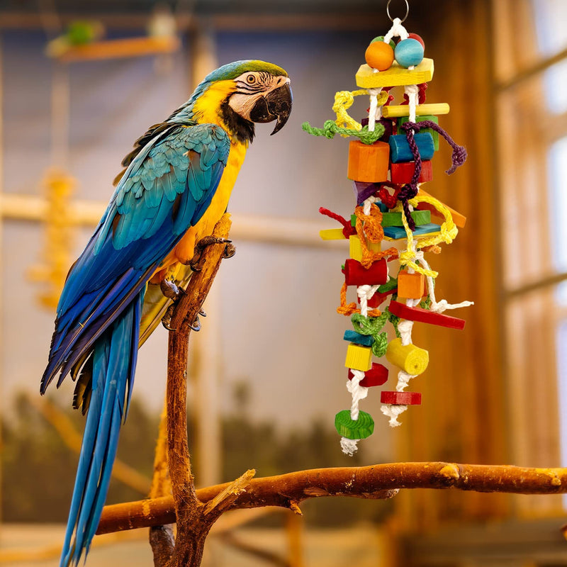 GATMAHE Chewing Toys for Large Bird African Greys Parrots Doves Macaws Cockatoo, Finches Wooden Block Toys for Climbing, Chewing, Unraveling and Preening Animals & Pet Supplies > Pet Supplies > Bird Supplies > Bird Toys GATMAHE   