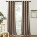 RYB HOME Black Velvet Curtains for Bedroom, Light Blocking Winds & Nosie Dampening Window Curtain Drapes Energy Saving Elegant Home Decoration for Kitchen Living Room, W52 X L84 Inches, 2 Panels Set Home & Garden > Decor > Window Treatments > Curtains & Drapes RYB HOME Taupe W52 x L96 