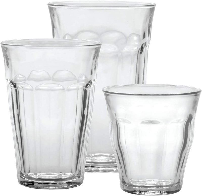 Duralex Picardie 18 Piece Clear Tempered Glass Drinkware and Tumbler Cup Set for Wine, Tea, Water, and Cocktails Home & Garden > Kitchen & Dining > Tableware > Drinkware Duralex   