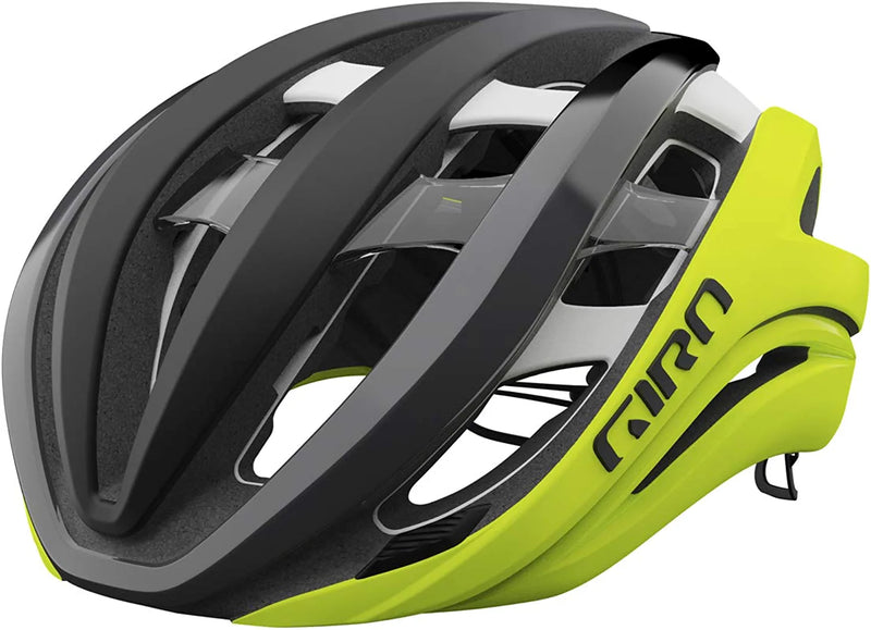Giro Aether Spherical Adult Road Cycling Helmet Sporting Goods > Outdoor Recreation > Cycling > Cycling Apparel & Accessories > Bicycle Helmets Giro Matte Black Fade/Highlight Yellow (2021) Large (59-63 cm) 