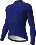 Lo.Gas Cycling Jersey Men Long Sleeve Bike Shirt Full Zip with Pockets Moisture Wicking Bicycle Clothes Sporting Goods > Outdoor Recreation > Cycling > Cycling Apparel & Accessories Lo.gas 07 Starry Sky Blue (Fleece Inner) XX-Large 