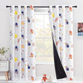 NICETOWN Nursery Curtains for Kids, Farmhouse Blackout Curtain Panels for Bedroom, Double Layer Star Hollow-Out Grommet Aesthetic Living Room Toddler Window Curtains, 2 Pcs, W52 X L84, Biscotti Beige Home & Garden > Decor > Window Treatments > Curtains & Drapes NICETOWN Orange Astronaut W52 x L84 