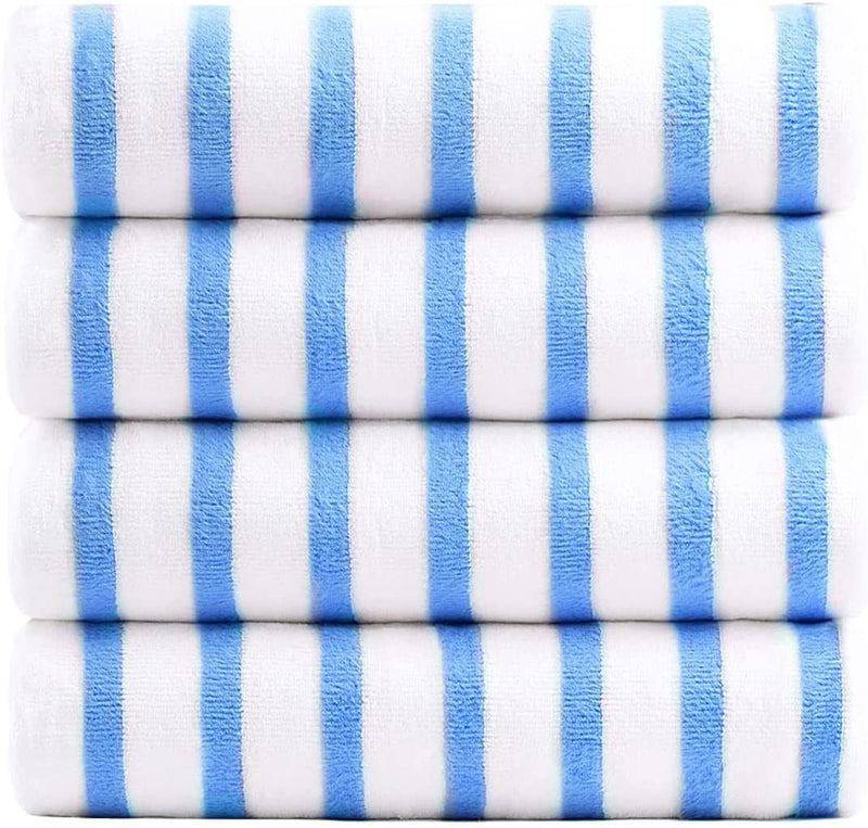 JML Microfiber Bath Towel Sets (6 Pack, 27" X 55") -Extra Absorbent, Fast Drying, Multipurpose for Swimming, Fitness, Sports, Yoga, Grey 6 Count Home & Garden > Linens & Bedding > Towels JML Stripe Blue 4 Pack 