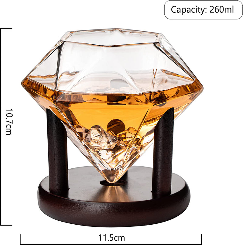 Set of 4 Diamond Whiskey & Wine Glasses 10Oz - Wine, Whiskey, Water, Diamond Shaped, Diamonds Collection Sparkle Patented Wine Savant - Stands Alone, or on Stand Home & Garden > Kitchen & Dining > Barware The Wine Savant   