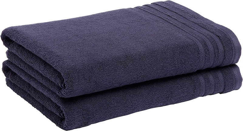 Cotton Bath Towels, Made with 30% Recycled Cotton Content - 2-Pack, White Home & Garden > Linens & Bedding > Towels KOL DEALS Midnight Blue Bath Towels 