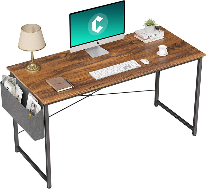 Cubiker Computer Desk 47 Inch Home Office Writing Study Desk, Modern Simple Style Laptop Table with Storage Bag, Black