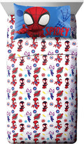 Marvel Spidey and His Amazing Friends Team Spidey Twin Size Sheet Set - 3 Piece Set Super Soft and Cozy Kid’S Bedding - Fade Resistant Microfiber Sheets (Official Marvel Product) Home & Garden > Linens & Bedding > Bedding Jay Franco & Sons, Inc. White - Spidey & Friends Twin 