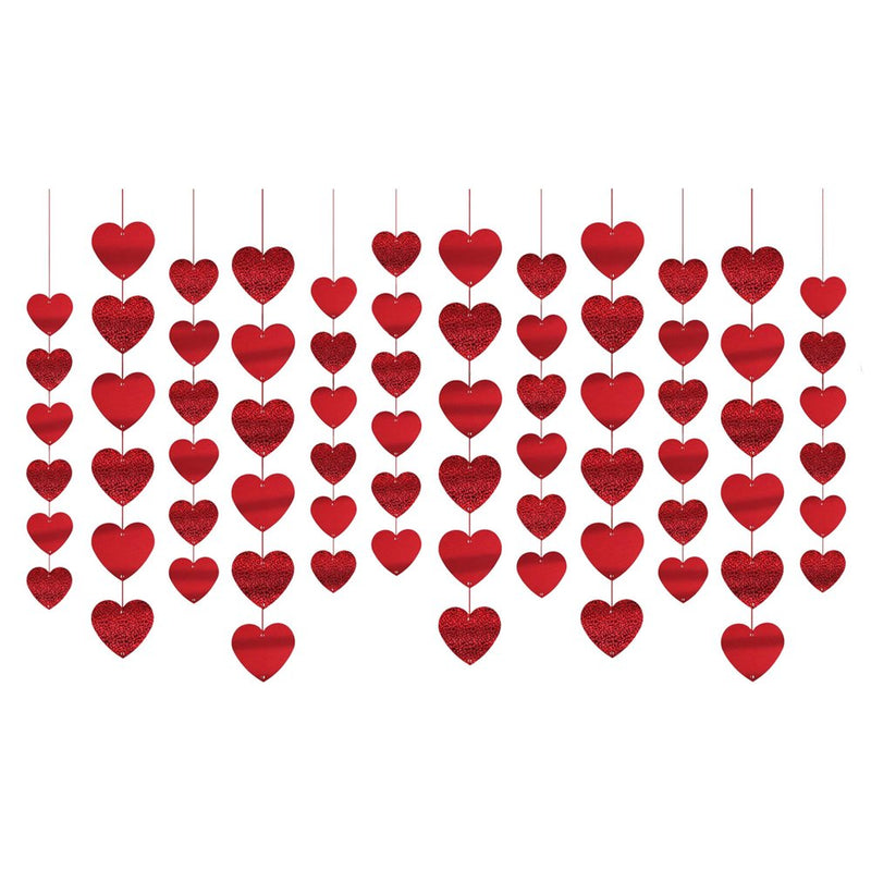 Kqegk Valentine'S Day Decoration Love Heart Hanging String Wall Decoration Love Heart
