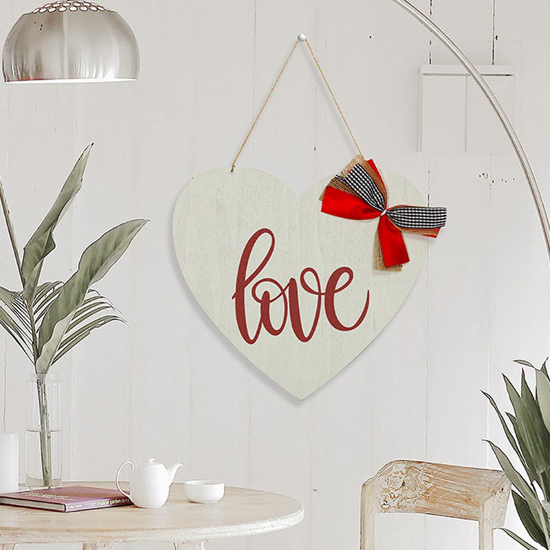 Happy Valentine'S Day Signheart Wooden Sign Valentine Heart Wall Hanging Sign Valentine'S Day Wall Plaque for Valentine'S Day Table Window Door Wall Decor Home & Garden > Decor > Seasonal & Holiday Decorations Hardlegix C  