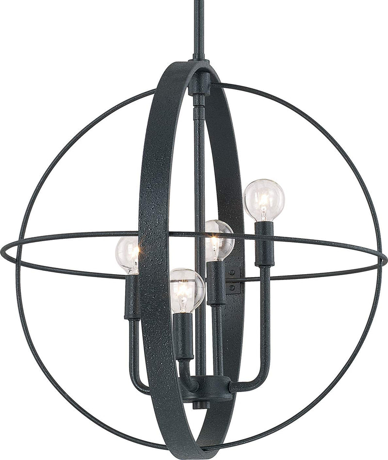 Capital Lighting 4723WG Bailey Orb Candle Pendant, 4-Light 240 Total Watts, 19"H X 15"W, Winter Gold Home & Garden > Lighting > Lighting Fixtures Capital Lighting Fixture Company Black Iron 20" Height 