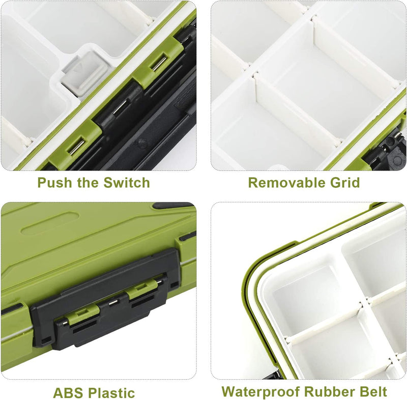 Uniwit Fishing Tackle Box Compact Waterproof Fishing Storage Box, Plastic Fishing Lure Box, Removable Grid Storage Organizer Making Kit for Fishing Lure/Hook Beads Earring Container Tool Sporting Goods > Outdoor Recreation > Fishing > Fishing Tackle Uniwit   