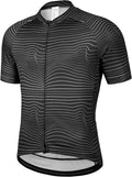 Qualidyne Men'S Cycling Jersey Short Sleeve Bike Biking Shirts Full Zipper Bicycle Tops with Pockets Sporting Goods > Outdoor Recreation > Cycling > Cycling Apparel & Accessories qualidyne Black Multi Small 