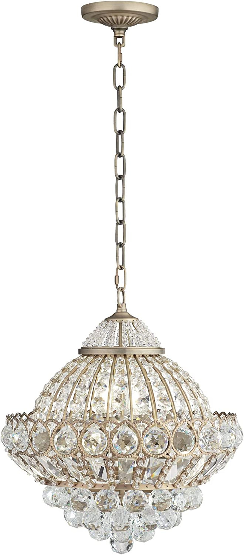 Wallingford Antique Brass Gold Chandelier Lighting 16" Wide Clear Crystal Shade 6-Light Fixture for Dining Room House Foyer Entryway Kitchen Bedroom Living Room High Ceilings - Vienna Full Spectrum Home & Garden > Lighting > Lighting Fixtures > Chandeliers Vienna Full Spectrum   