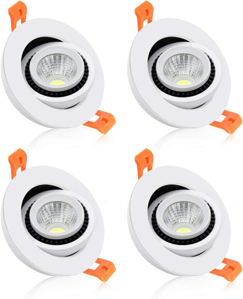 Ygs-Tech 2 Inch LED Recessed Lighting Dimmable Downlight, 3W (35W Halogen Equivalent) COB Tai Chi Spotlight, 4000K Natural White, CRI80, LED Ceiling Light with LED Driver (4 Pack) Home & Garden > Lighting > Flood & Spot Lights ShenZhen YuBangShiXun Technologies Co. Ltd 5000k - Daylight White 3W - 4 Pack 