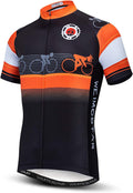 Cycling Jersey Short Sleeve USA Style Bike Tops with Pocket Reflective Stripe Sporting Goods > Outdoor Recreation > Cycling > Cycling Apparel & Accessories redorange Orange Small 