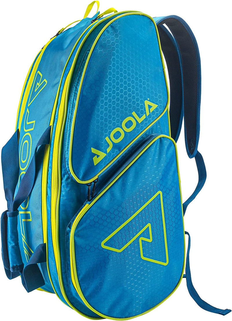 JOOLA Tour Elite Pickleball Bag – Backpack & Duffle Bag for Paddles & Pickleball Accessories – Thermal Insulated Pockets Hold 4+ Paddles - with Fence Sporting Goods > Outdoor Recreation > Winter Sports & Activities JOOLA Blue/Yellow One Size 
