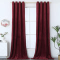 Timeper Burgundy Red Velvet Curtains for Theater - Home Décor Red Blackout Curtains Grommet Thermal Insulated Short Drapes for Studio / Master Bedroom, W52 X L63, 2 Panels Home & Garden > Decor > Window Treatments > Curtains & Drapes Timeper Burgundy W52 x L120 