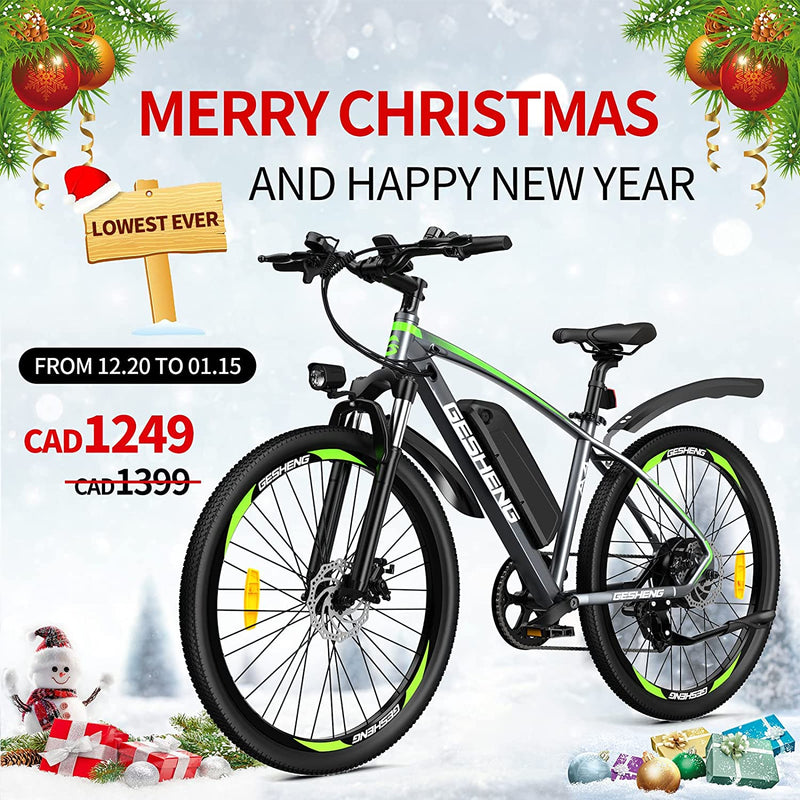GESHENG 26'' Electric Bikes for Adults, 350W Electric Mountain Ebike 21MPH with 48V 12AH Removable Battery, 3 Working Modes with LCD Display A4 Adult Electric Bicycle for Daily Commutes, Cross-Country Ride ( Ship Right Now) Sporting Goods > Outdoor Recreation > Cycling > Bicycles GESHENG   