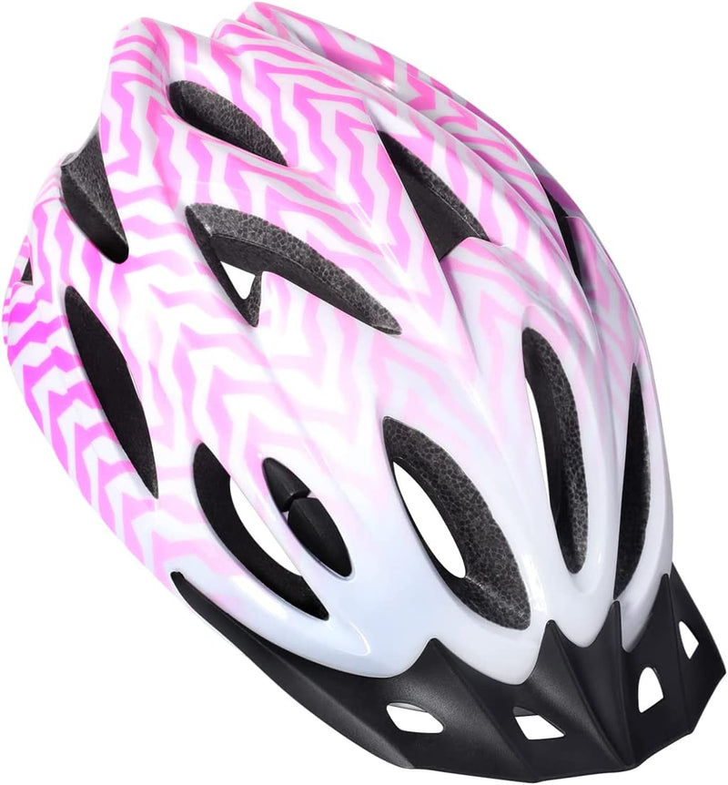 Zacro Adult Bike Helmet Lightweight - Bike Helmet for Men Women Comfort with Pads&Visor, Certified Bicycle Helmet for Adults Youth Mountain Road Biker Sporting Goods > Outdoor Recreation > Cycling > Cycling Apparel & Accessories > Bicycle Helmets Zacro White plus rose  