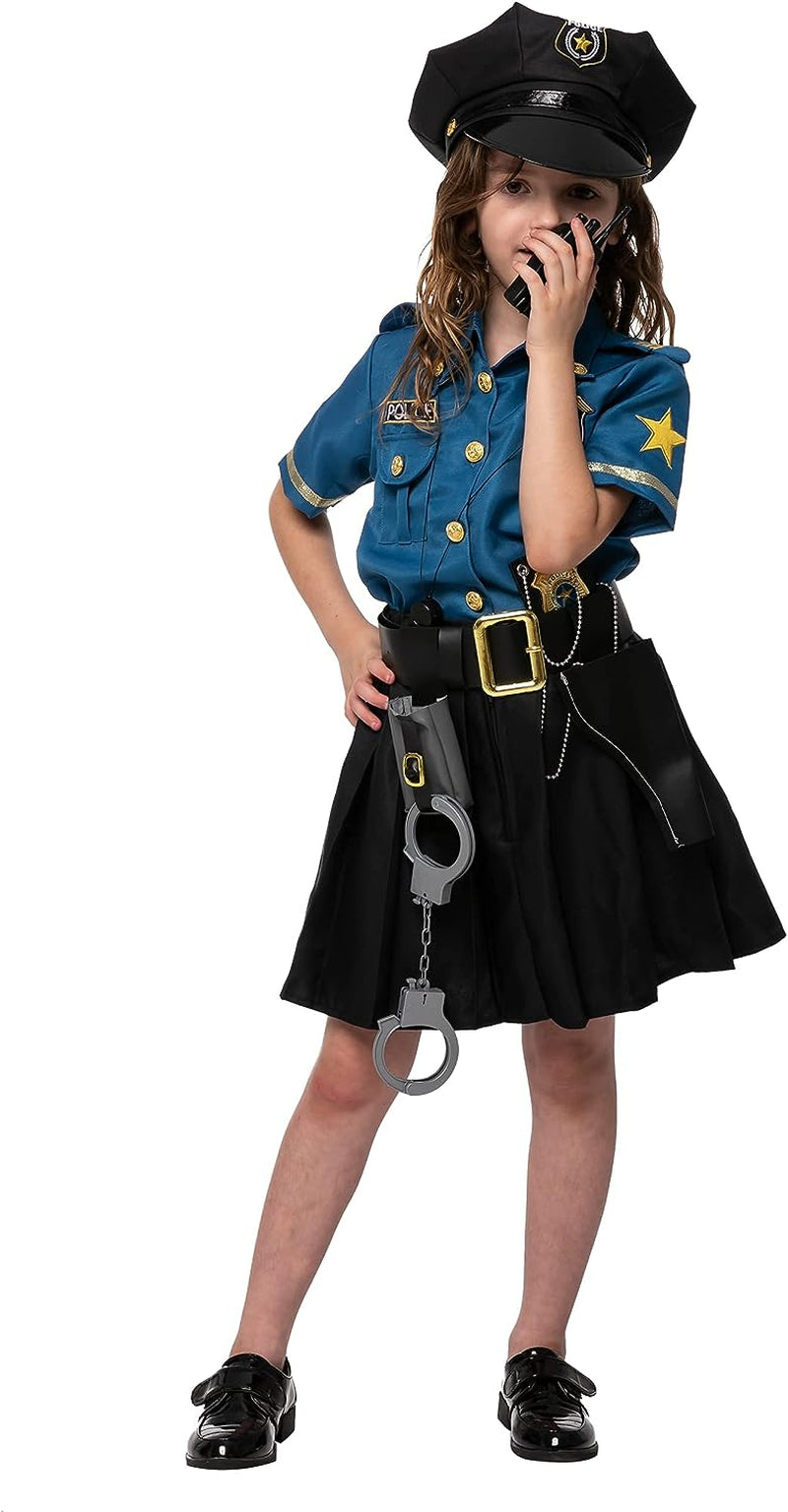 Spooktacular Creations Police Officer Costume for Kids in Light Blue Colour for Girls 3T to L  Spooktacular Creations   