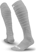 Nxtrnd XTD Scrunch Football Socks, Extra Long Padded Sports Socks for Men & Boys Sporting Goods > Outdoor Recreation > Winter Sports & Activities NXT NXTRND Light Grey Large 