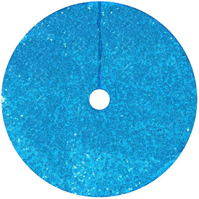 Christmas Tree Skirt - 24 Inches Sequin Double Layers Tree Mat Xmas Tree Decorations,Gold Home & Garden > Decor > Seasonal & Holiday Decorations > Christmas Tree Skirts Popvcly 48" Blue 