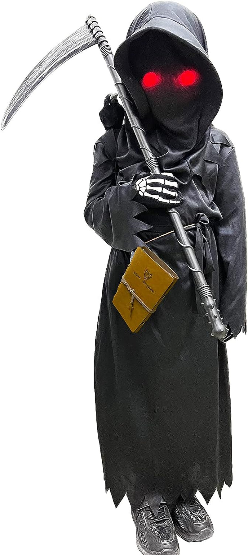 Longpo Halloween Costumes for Boys Grim Reaper Costume Kids Set Scary Ghost Cosplay Outfit Halloween Party Favors Gifts