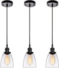 Kitchen Pendant Lighting for Island, Industrial Edison Hanging Light with Clear Glass, Adjustable Nylon Core Ceramic Holder Lighting Fixture Indoor for Dining Room, Entryway Loft (Bulb Not Included) Home & Garden > Lighting > Lighting Fixtures GLADFRESIT Clear 3 Packs 