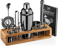 Mixology Bartender Kit: 23-Piece Bar Set Cocktail Shaker Set with Stylish Bamboo Stand | Perfect for Home Bar Tools Bartender Tool Kit and Martini Cocktail Shaker for Awesome Drink Mixing (Gold) Home & Garden > Kitchen & Dining > Barware Modern Mixology Black  