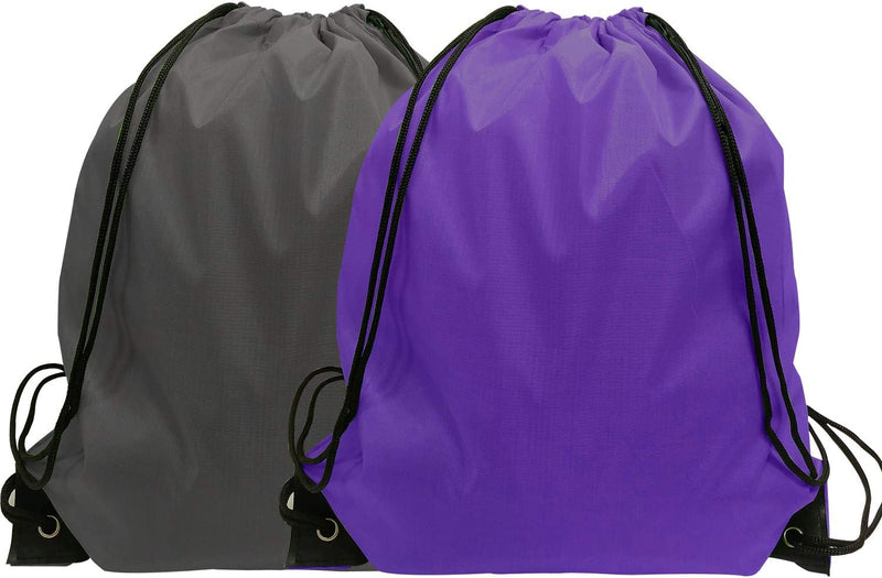 Drawstring Bags 24 Pcs Drawstring Backpack Cinch Bag Draw String Sport Bag 6 Colors Home & Garden > Household Supplies > Storage & Organization GoodtoU Purple Gray  